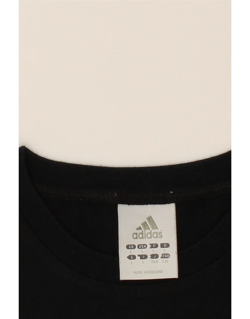 ADIDAS Womens Crop Vest Top UK 14 Large Black Cotton Vintage Adidas and Second-Hand Adidas from Messina Hembry 