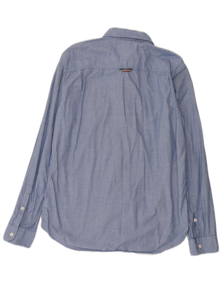 Tommy Hilfiger Mens Regular Fit Shirt Large Blue Cotton