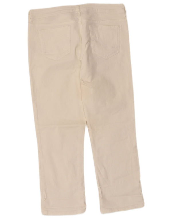 Fat Face Womens Cropped Jeans UK 14 Large W34 L24 White Cotton