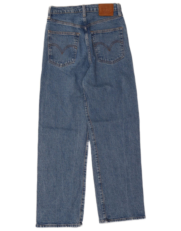 Levi's Womens Ribcage High Waist Straight Jeans W27 L26 Blue Cotton