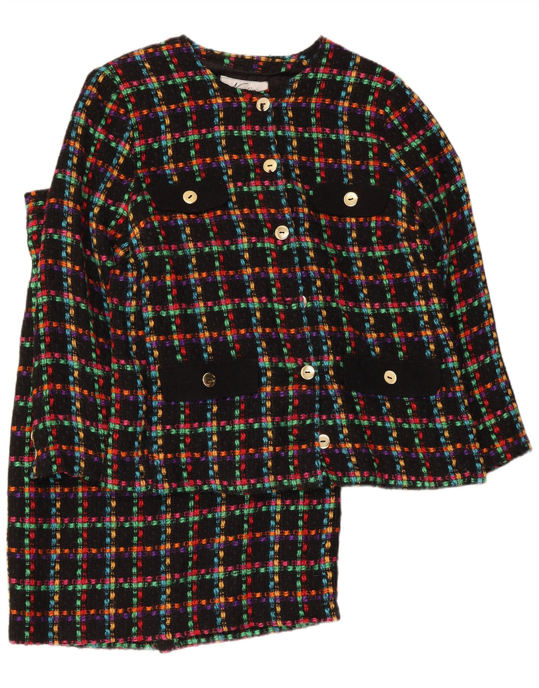 NADIA Womens 2 Piece Skirt Set UK 14 Medium W28  Multicoloured Check