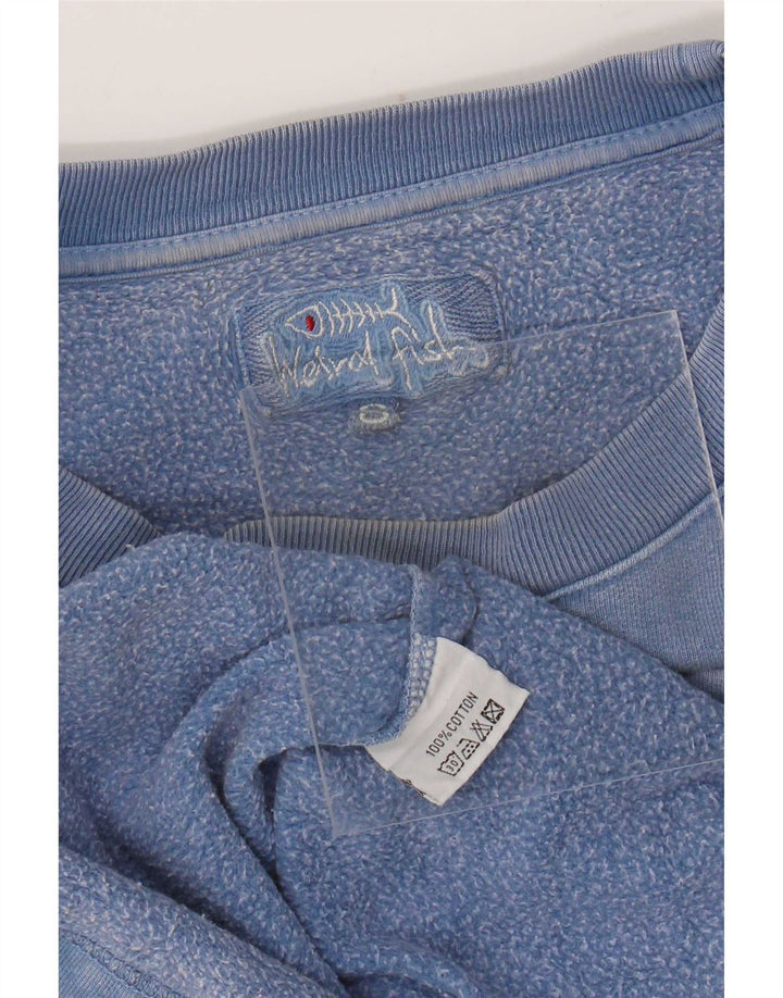 Weird Fish Mens Graphic Sweatshirt Jumper Small Blue Cotton