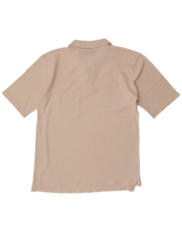 Barbour Mens Polo Shirt Large Off White Cotton