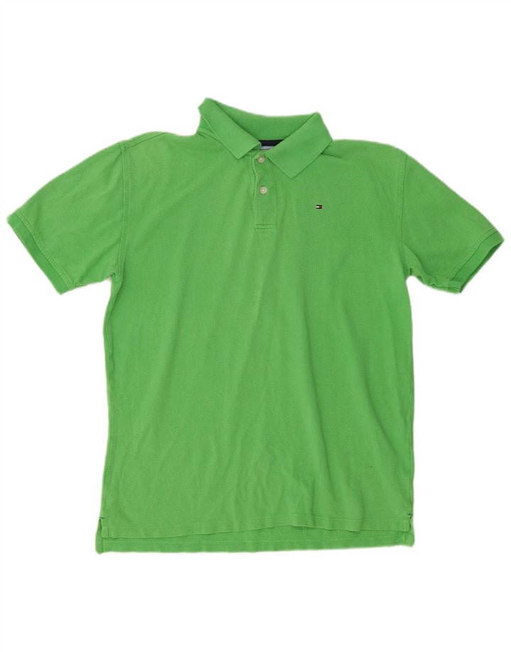 Tommy Hilfiger Boys Polo Shirt 15-16 Years Large  Green Cotton