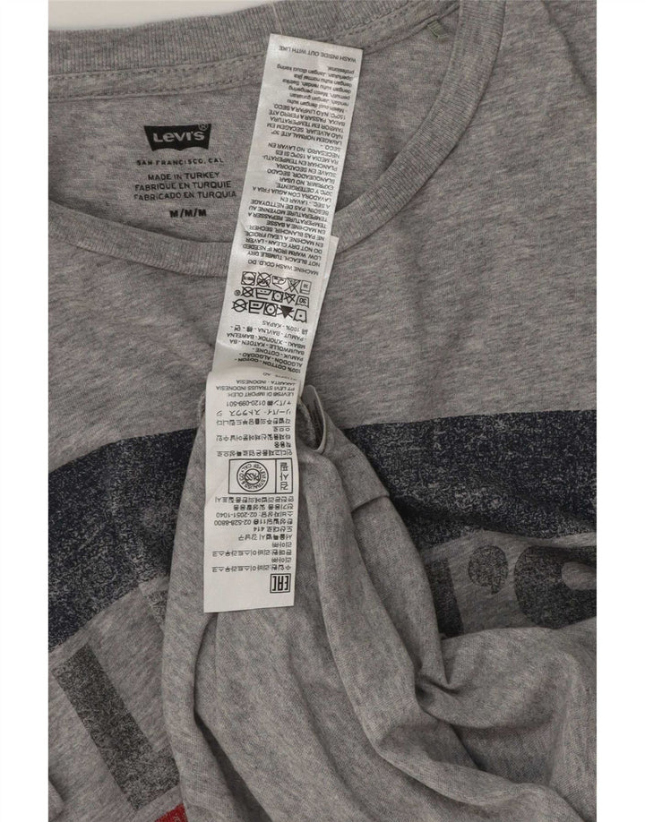 Levi's Mens Graphic T-Shirt Top Medium Grey Flecked Cotton