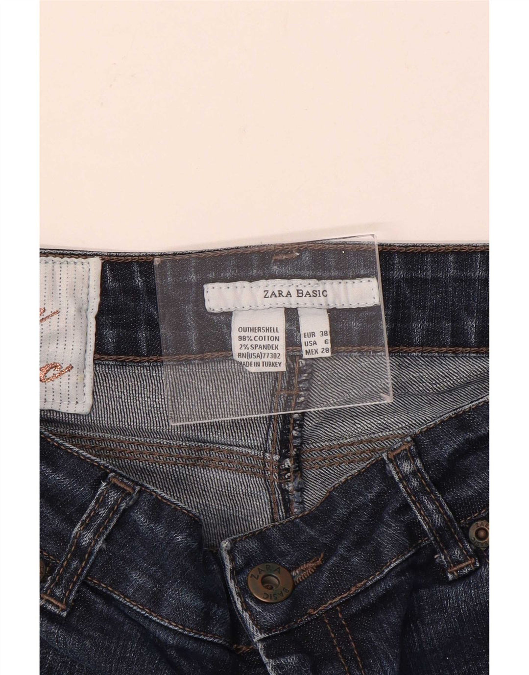 Zara Womens Straight Jeans EU 38 Small W28 L34 Blue Cotton