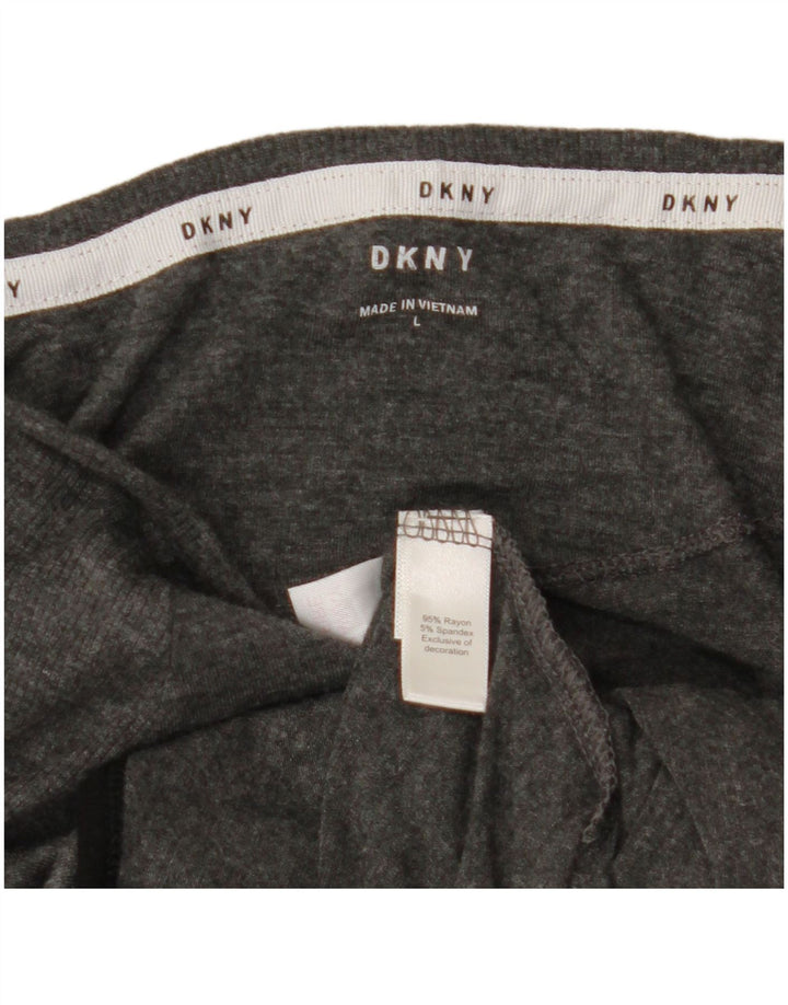 DKNY Womens Off Shoulder Top Long Sleeve UK 16 Large Grey Rayon
