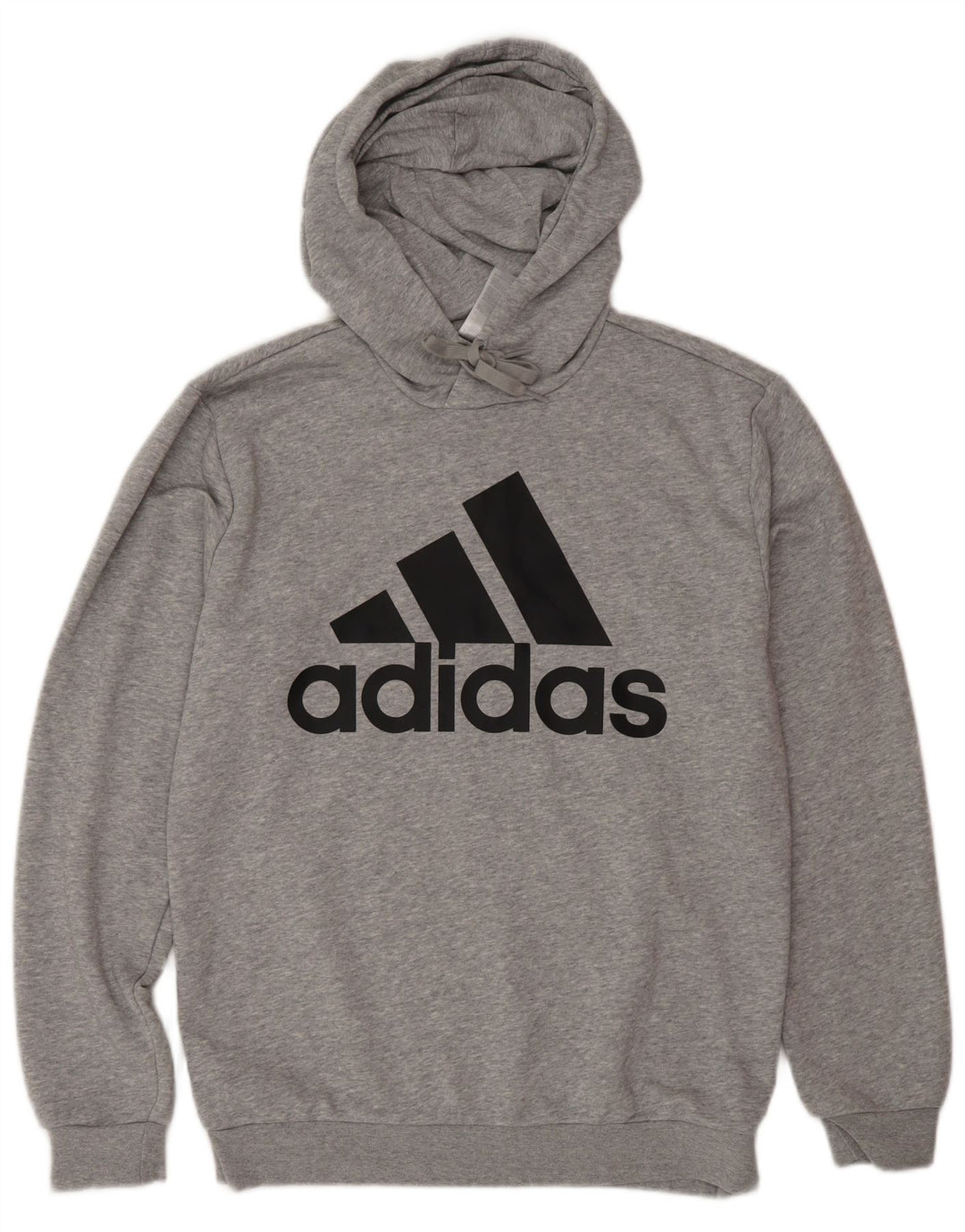 ADIDAS Mens Graphic Hoodie Jumper Small Grey Cotton