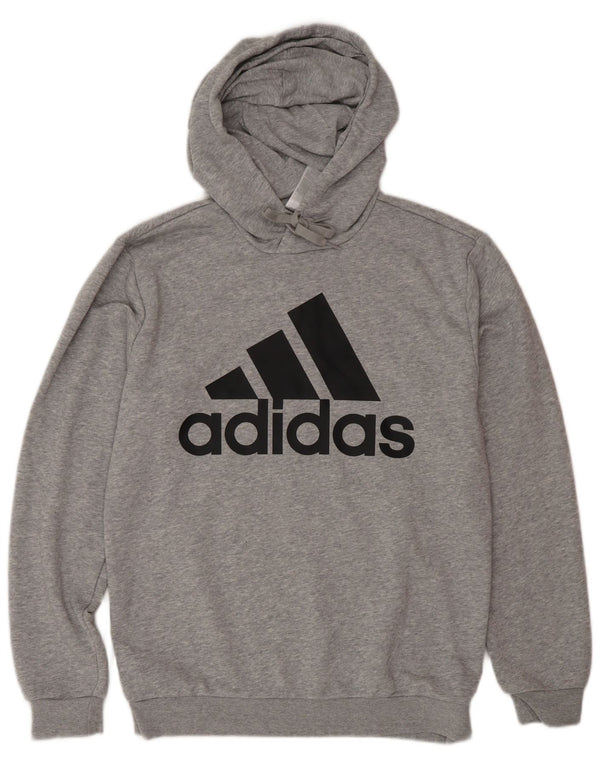 ADIDAS Mens Graphic Hoodie Jumper Small Grey Cotton
