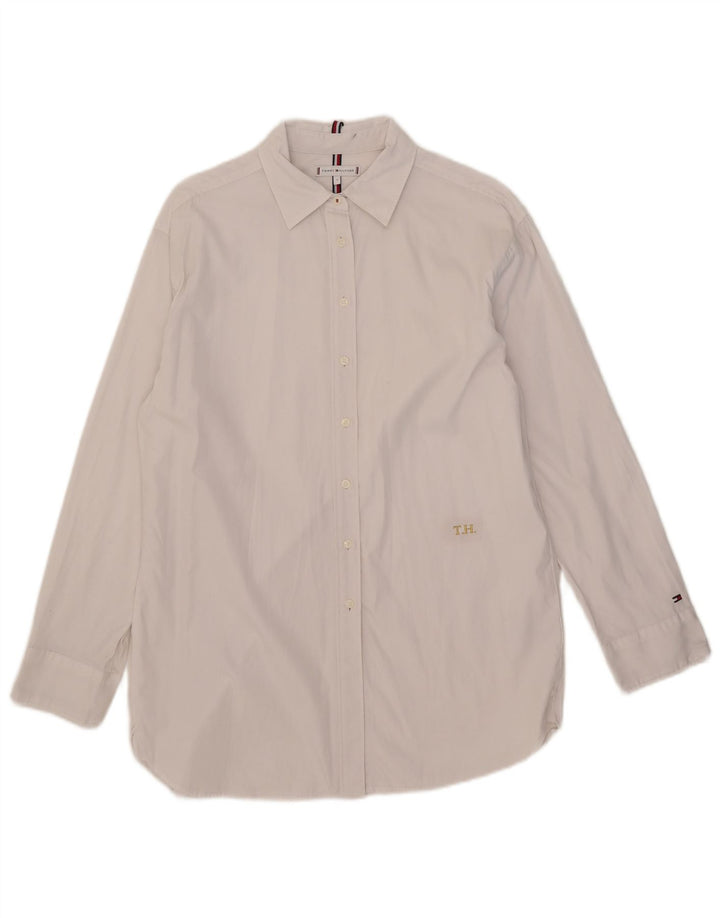 Tommy Hilfiger Womens Shirt US 8 Medium White Cotton