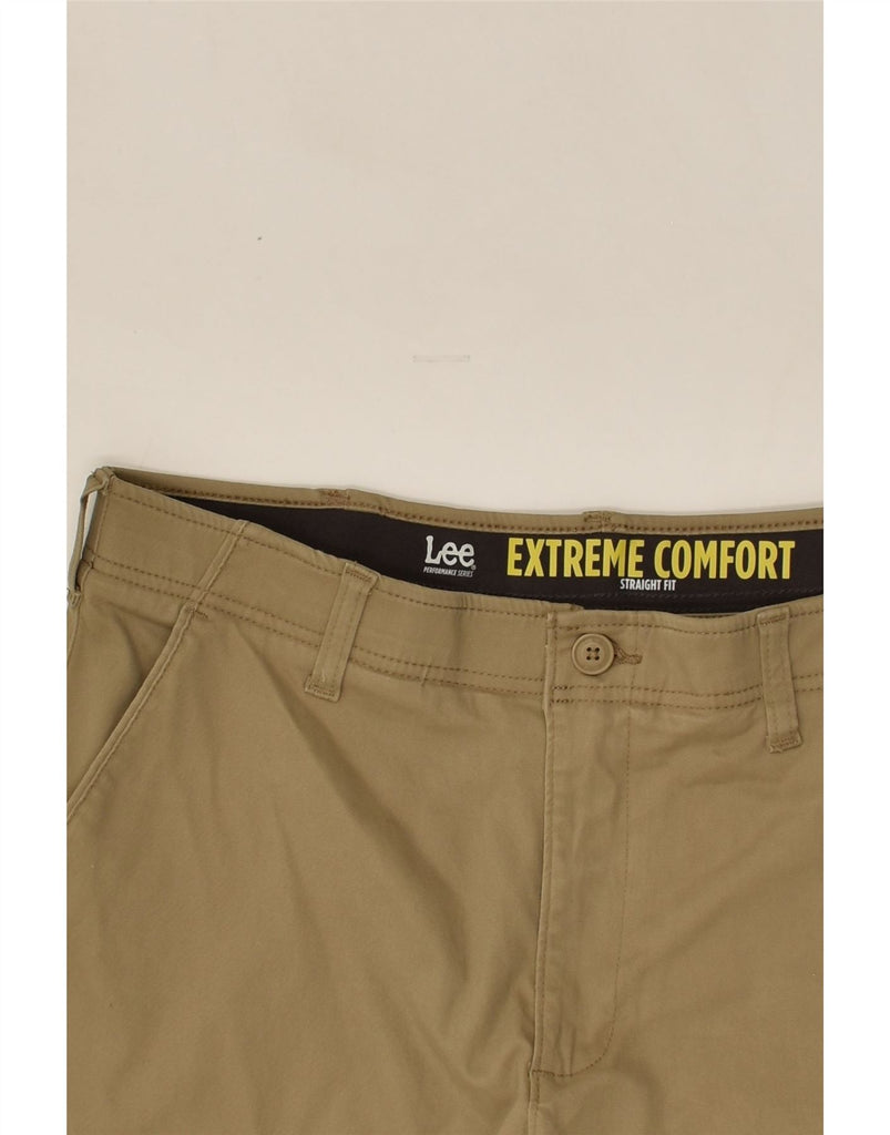 LEE Mens Extreme Comfort Straight Chino Trousers W36 L26 Brown Cotton | Vintage Lee | Thrift | Second-Hand Lee | Used Clothing | Messina Hembry 