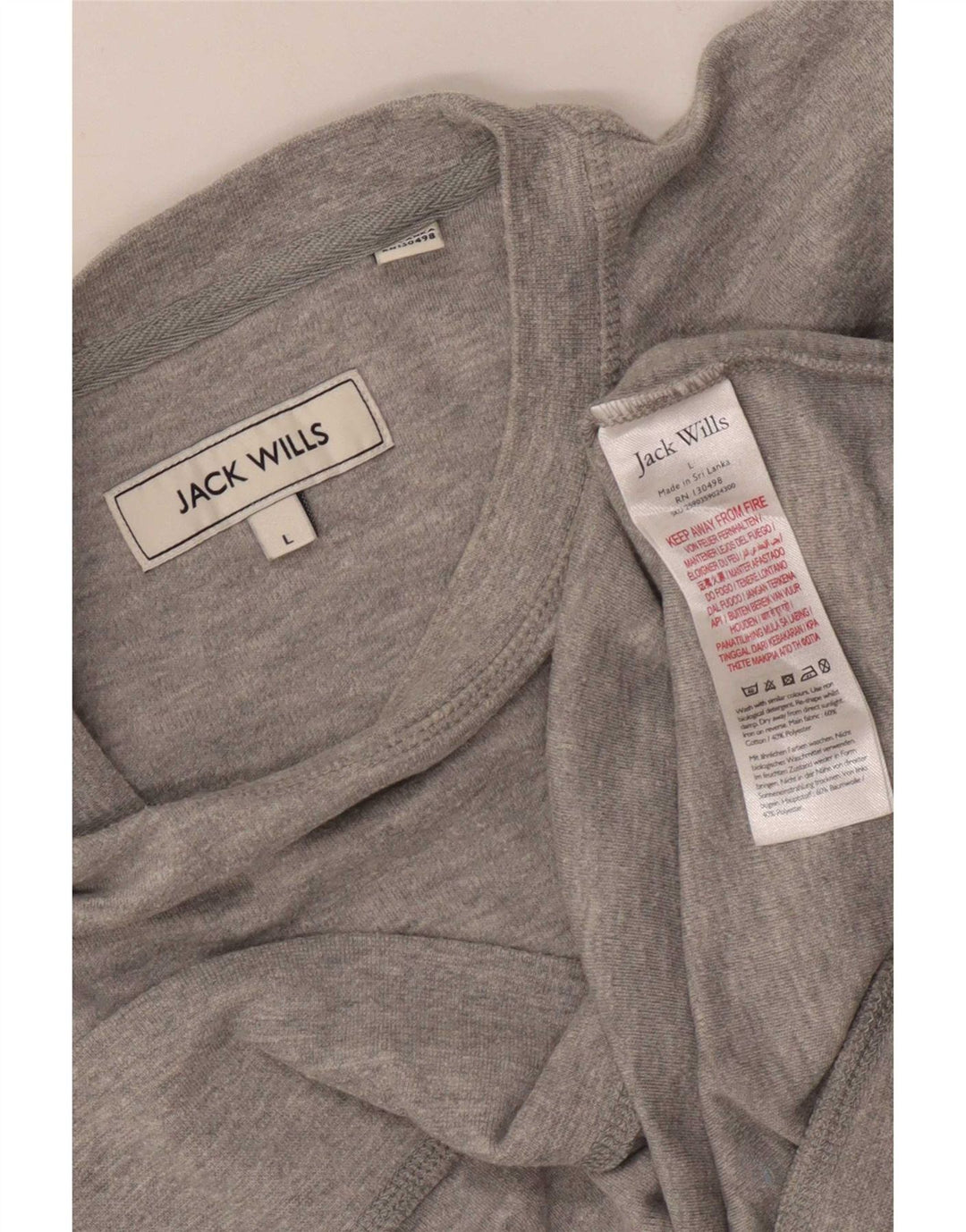 Jack Wills Mens Graphic Sweatshirt Jumper Large Grey Colourblock Cotton