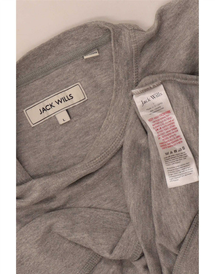 Jack Wills Mens Graphic Sweatshirt Jumper Large Grey Colourblock Cotton