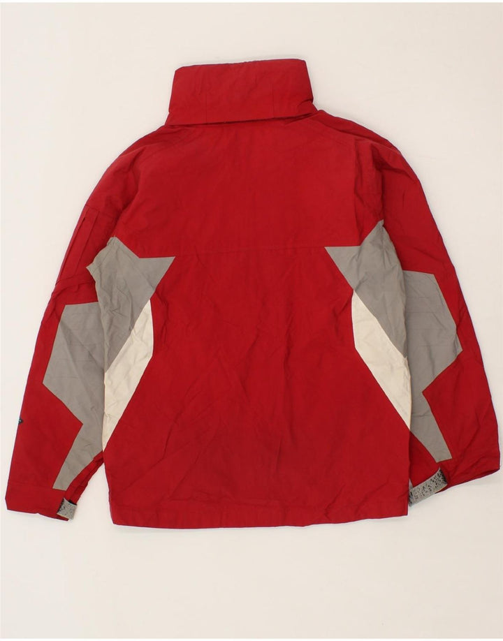 COLUMBIA Boys Titanium Rain Jacket 14-15 Years Red Colourblock Nylon Vintage Columbia and Second-Hand Columbia from Messina Hembry 