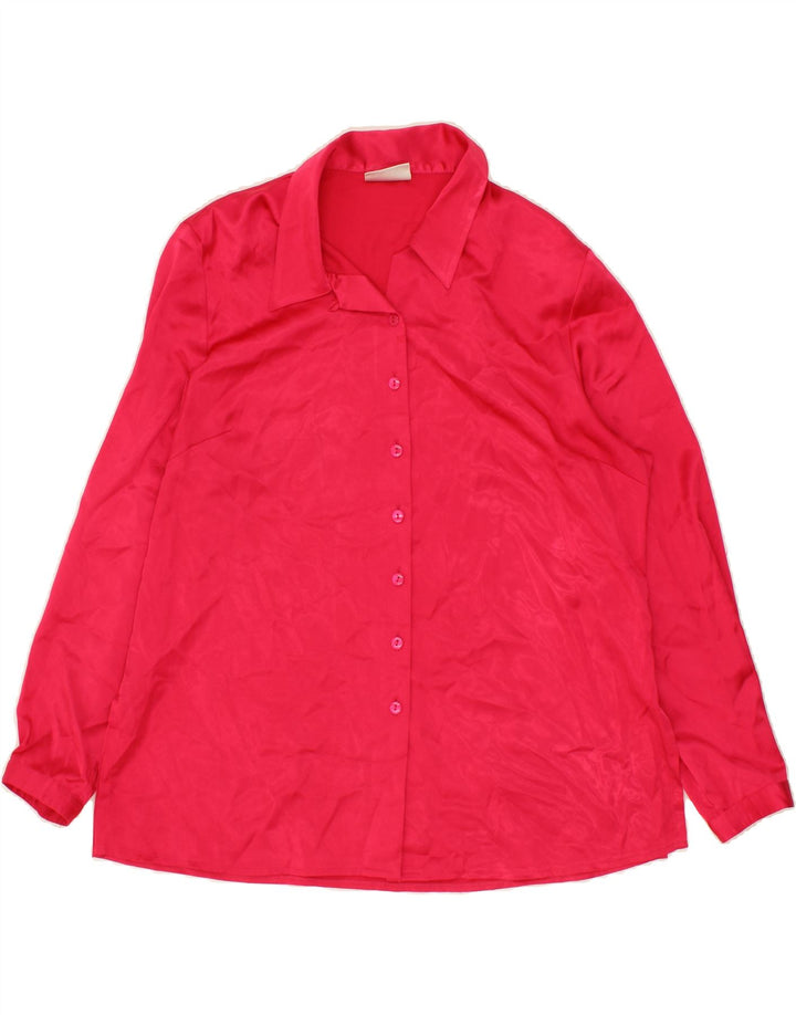 VINTAGE Womens Shirt Blouse UK 16 Large Pink Polyester Vintage Vintage and Second-Hand Vintage from Messina Hembry 