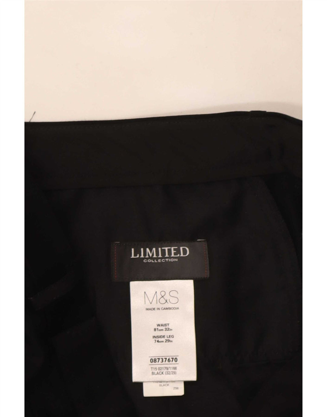 Marks & Spencer Mens Straight Suit Trousers W32 L29 Black
