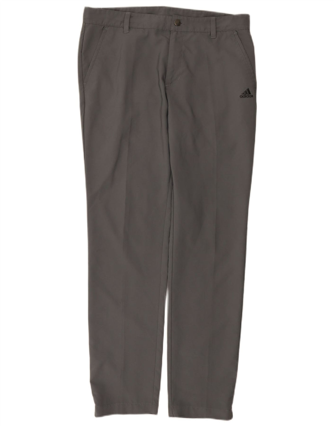 Adidas Mens Slim Chino Trousers W32 L32 Grey Polyester