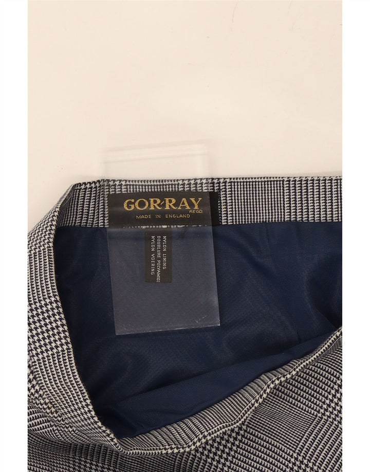 GOR'RAY Womens A-Line Skirt W26 Small Grey Check Nylon Vintage Gor'Ray and Second-Hand Gor'Ray from Messina Hembry 