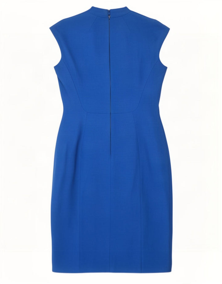Karen Millen Womens Sheath Dress UK 14 Medium Blue Viscose