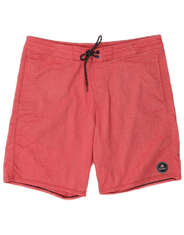 Billabong Mens Swimming Shorts Large Red Flecked Cotton