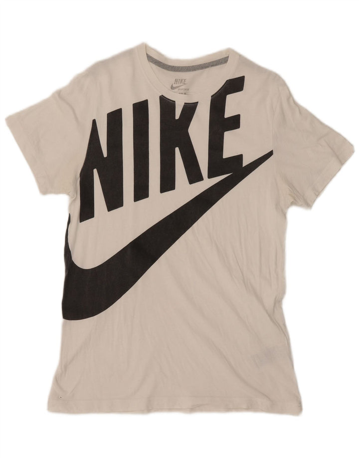 Nike Mens Slim Fit Graphic T-Shirt Top Large White Cotton