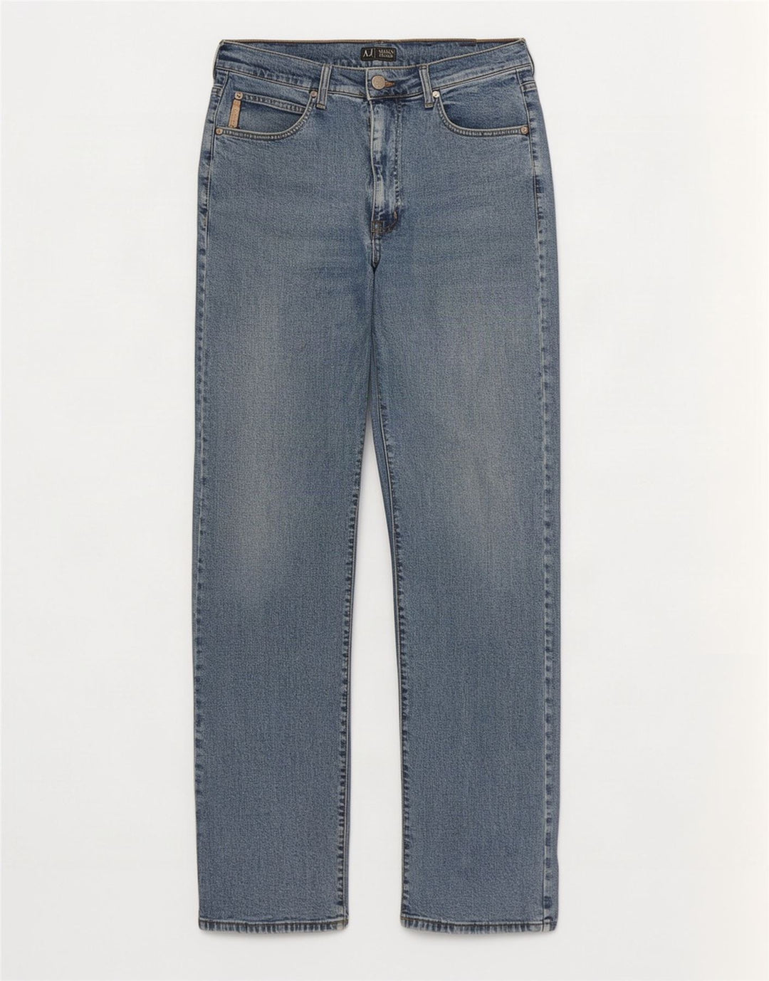 Armani Mens Straight Jeans W32 L32 Blue Cotton