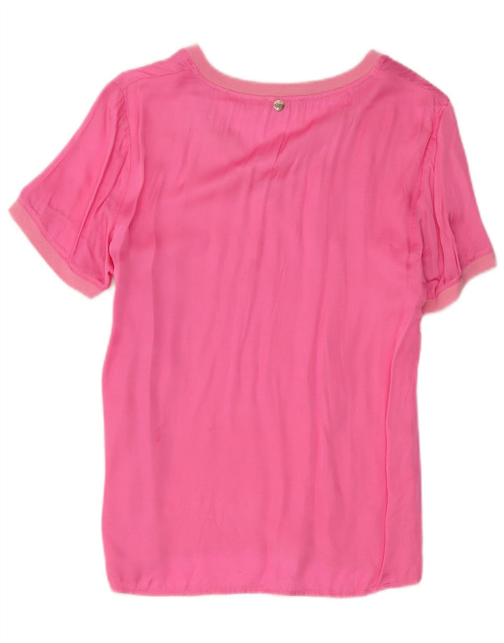 Liu Jo Womens Blouse Top UK 10 Small Pink Cotton