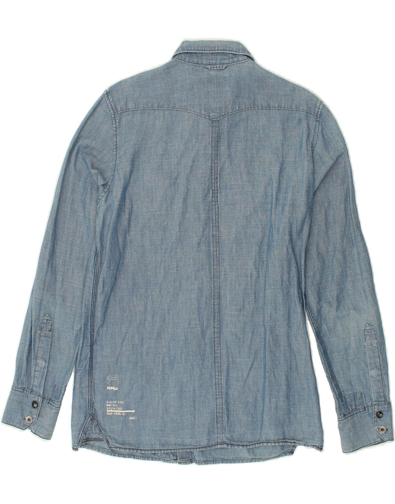 G-STAR Mens Graphic Denim Shirt Medium Blue Cotton Vintage G-Star and Second-Hand G-Star from Messina Hembry 