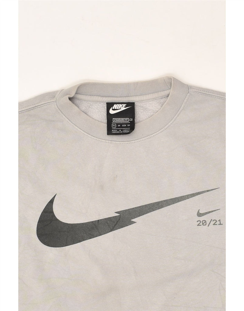 NIKE Mens Graphic Sweatshirt Jumper XS Grey Cotton | Vintage Nike | Thrift | Second-Hand Nike | Used Clothing | Messina Hembry 