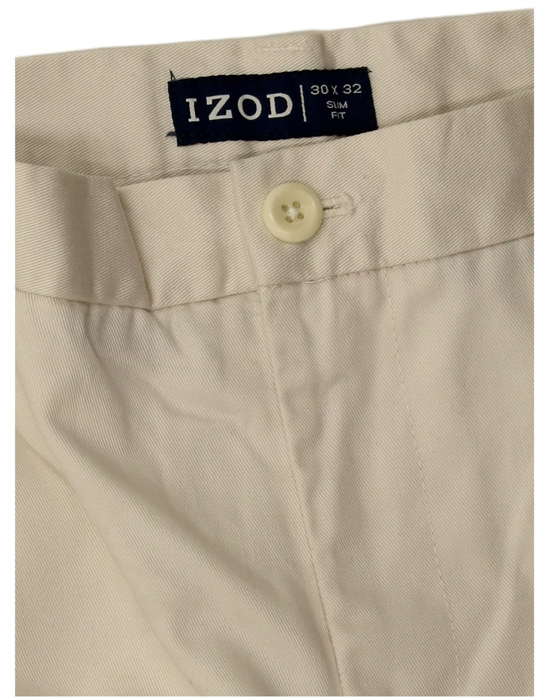 IZOD Mens Slim Fit Chino Trousers W30 L32 Beige