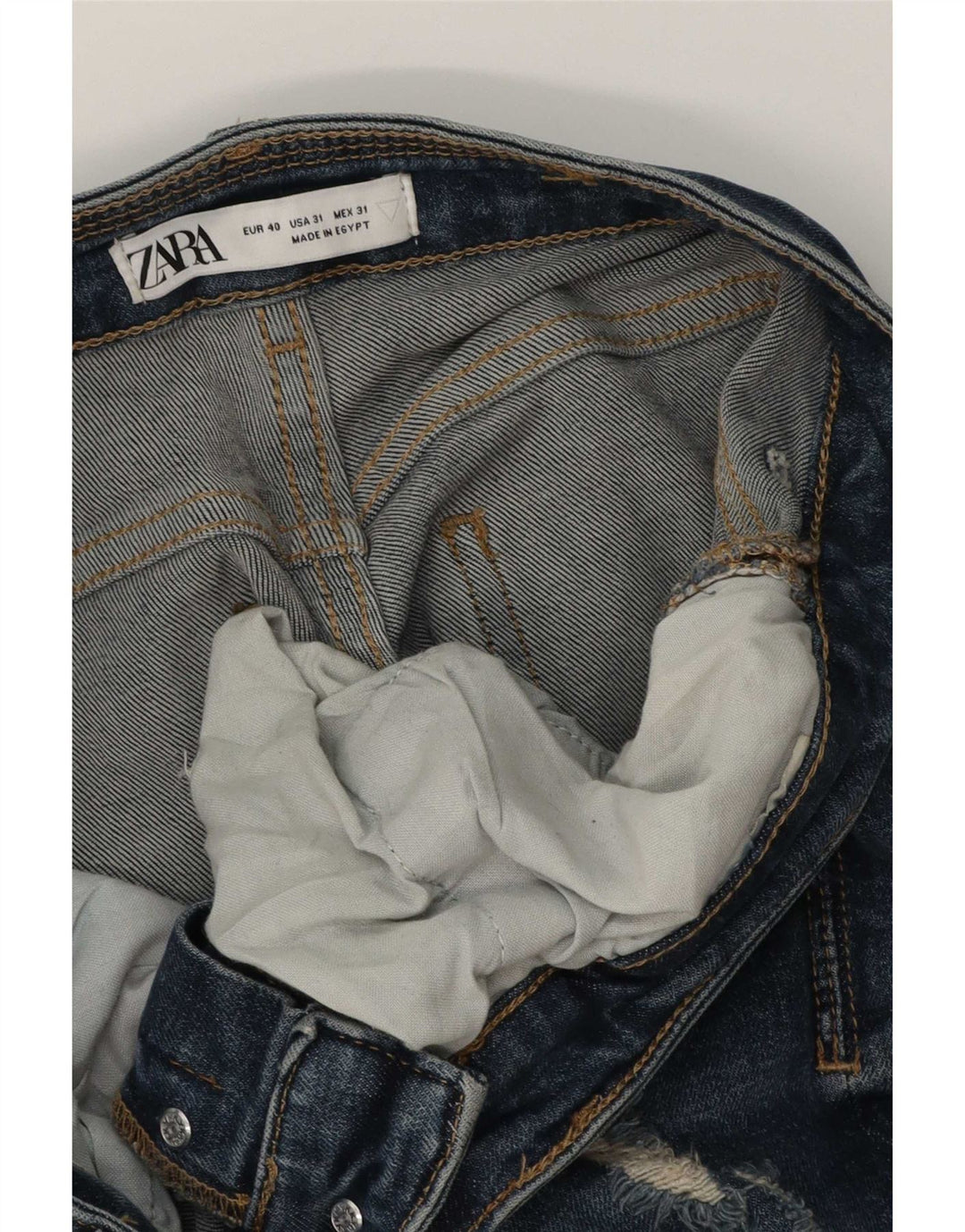 Zara Mens Distressed Skinny Jeans EU 40 Medium W31 L30 Blue
