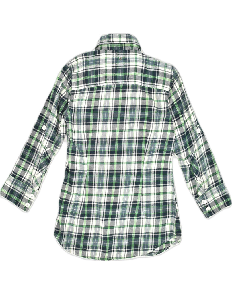 SUPERDRY Womens Shirt UK 6 XS Green Check Cotton | Vintage Superdry | Thrift | Second-Hand Superdry | Used Clothing | Messina Hembry 