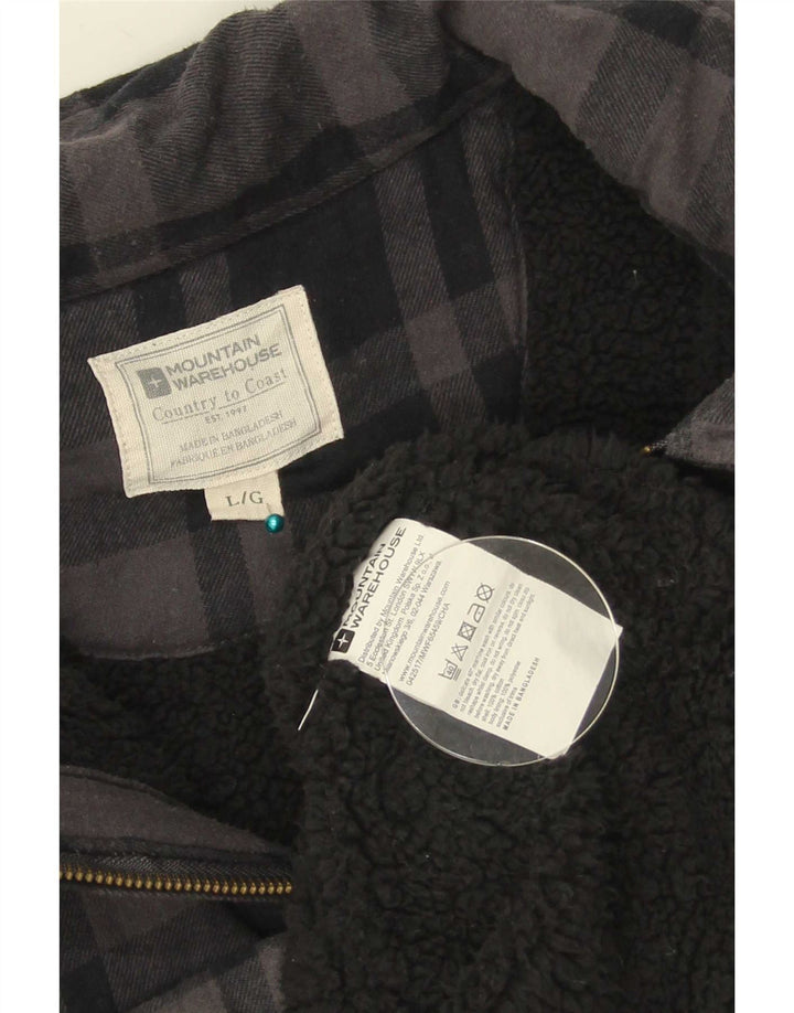 Mountain Warehouse Mens Lumberjack Flannel Shirt Large Grey Check Cotton