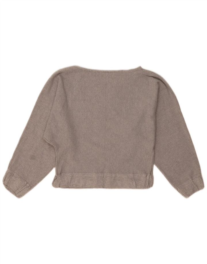 Zara Womens Crop Sweatshirt Jumper UK 14 Medium Grey Viscose