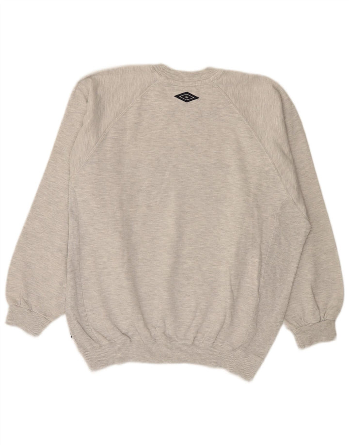 UMBRO Mens Graphic Sweatshirt Jumper Large Grey Flecked Cotton