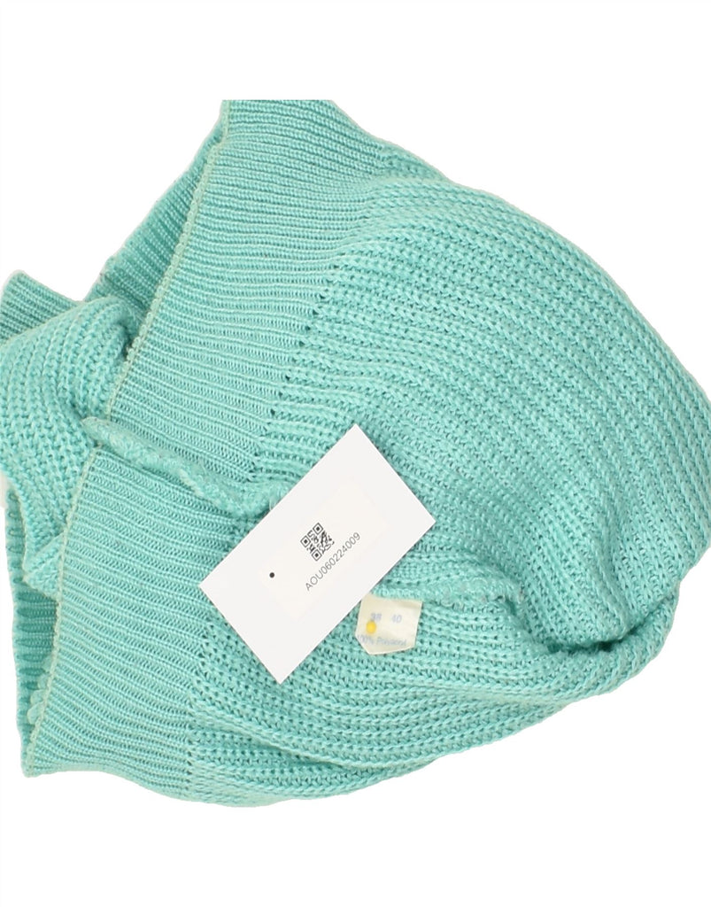 VINTAGE Womens V-Neck Jumper Sweater EU 38/40 Medium Turquoise Polyester | Vintage Vintage | Thrift | Second-Hand Vintage | Used Clothing | Messina Hembry 