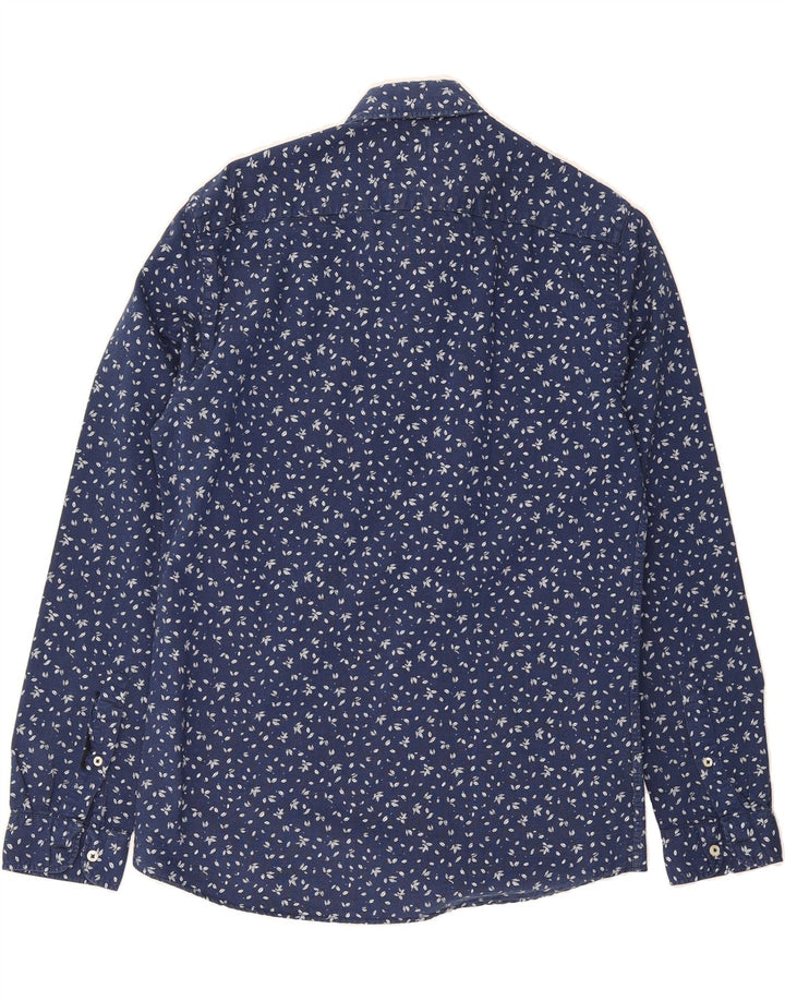 ZARA Mens Relaxed Fit Shirt Medium Navy Blue Floral Vintage Zara and Second-Hand Zara from Messina Hembry 