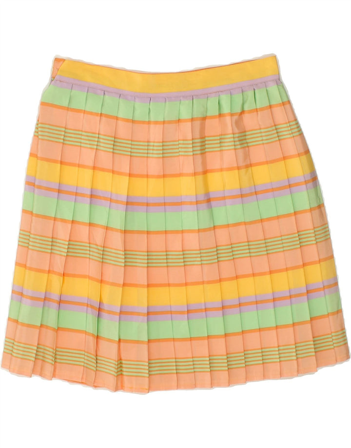 VINTAGE Womens Pleated Skirt W30 Medium  Multicoloured Striped Polyester Vintage Vintage and Second-Hand Vintage from Messina Hembry 