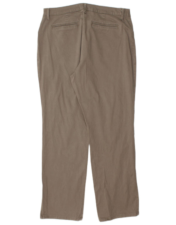 Lee Womens Straight Casual Trousers US 12 Large W32 L29 Grey Cotton