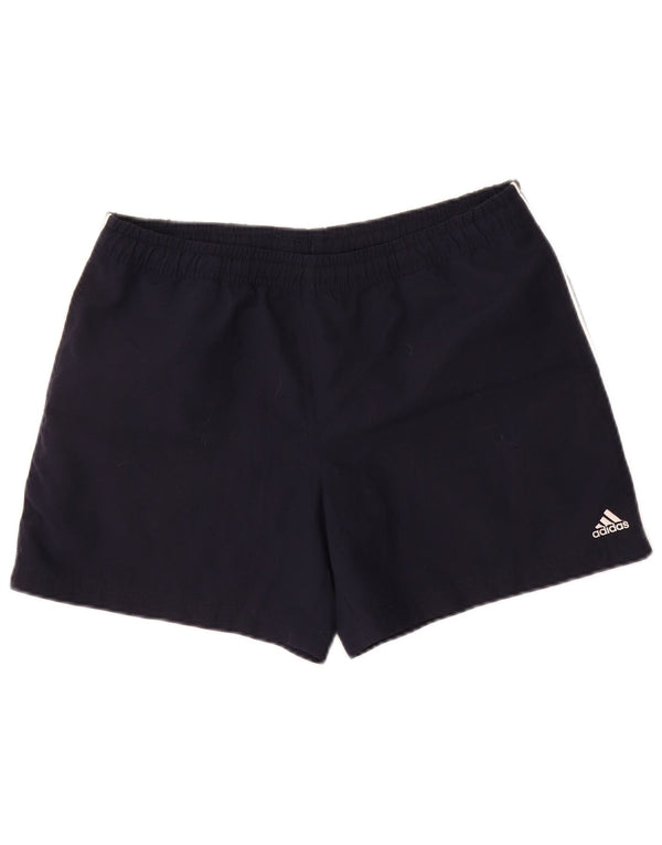 Adidas Womens Sport Shorts UK 8 Small Navy Blue Polyester