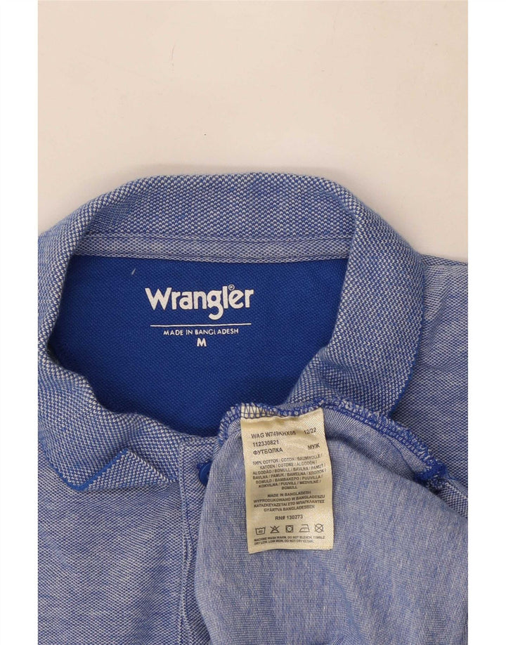 Wrangler Mens Polo Shirt Medium Blue Cotton