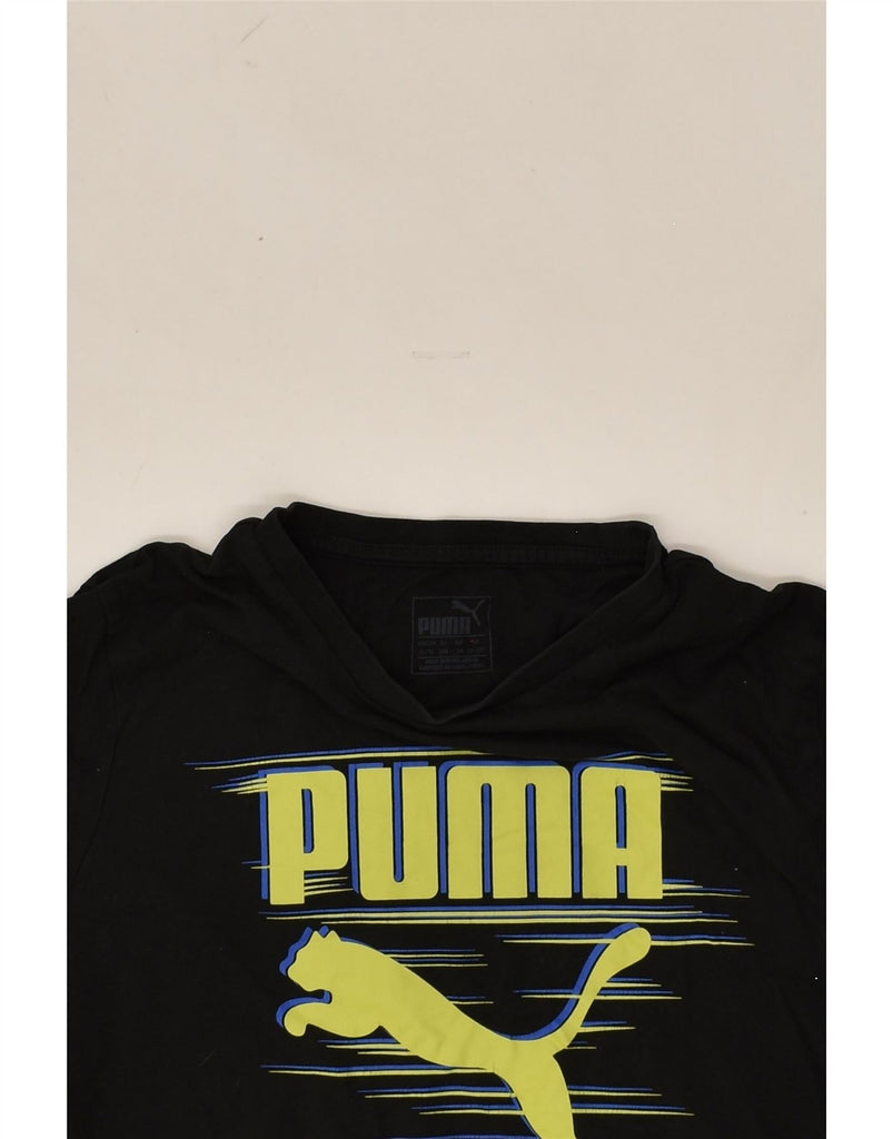 PUMA Boys Graphic T-Shirt Top 13-14 Years Black Cotton | Vintage Puma | Thrift | Second-Hand Puma | Used Clothing | Messina Hembry 