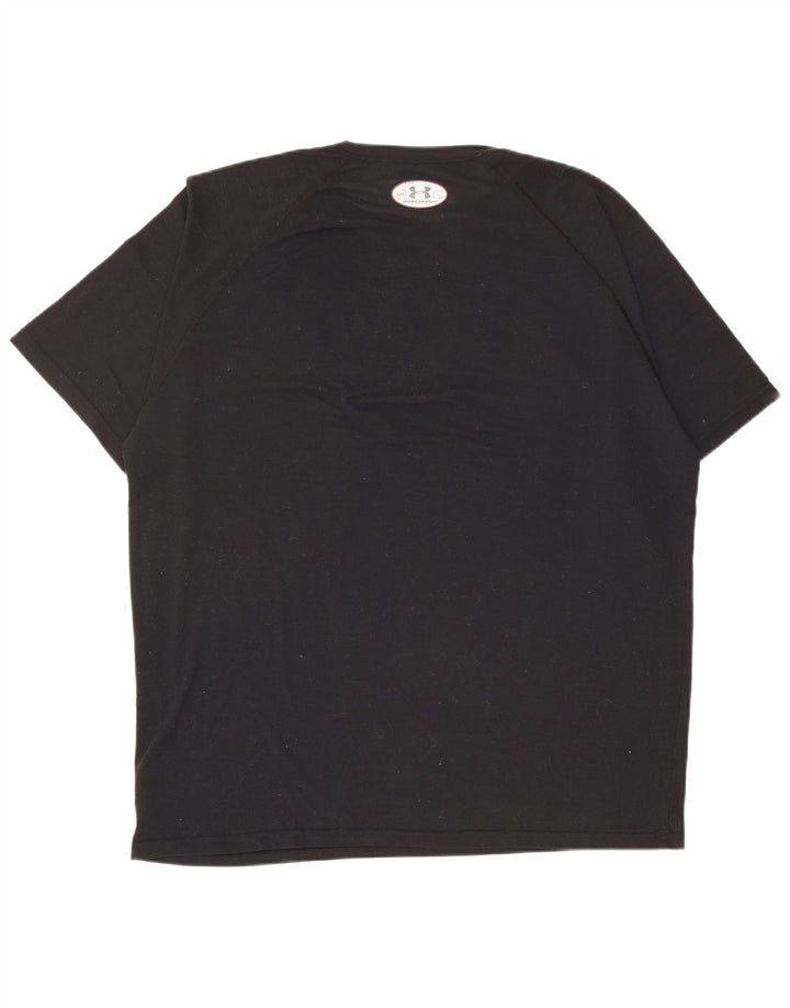 UNDER ARMOUR Mens Heat Gear T-Shirt Top Large Black Polyester