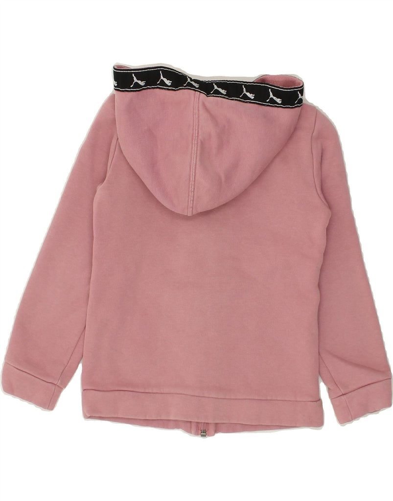 PUMA Girls Zip Hoodie Sweater 7-8 Years Pink Colourblock | Vintage Puma | Thrift | Second-Hand Puma | Used Clothing | Messina Hembry 