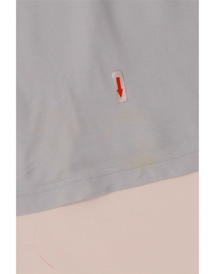 Fila Womens Crop Polo Shirt IT 40 Small Blue Cotton