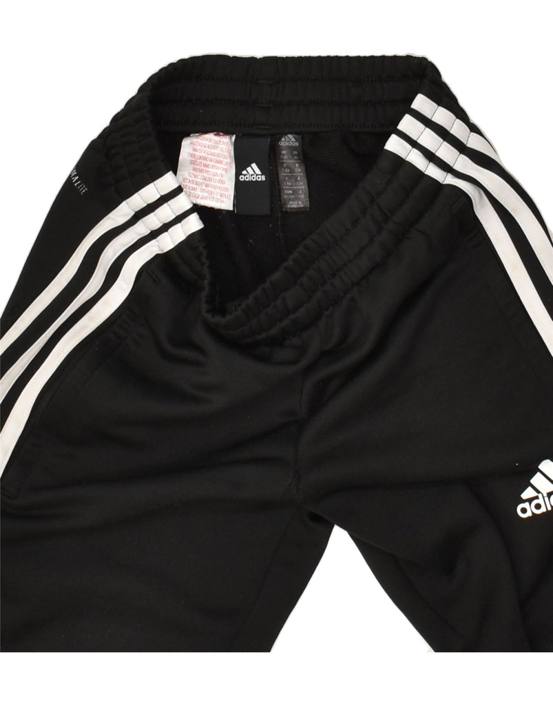 ADIDAS Boys Climalite Tracksuit Trousers 7-8 Years Black Polyester | Vintage Adidas | Thrift | Second-Hand Adidas | Used Clothing | Messina Hembry 