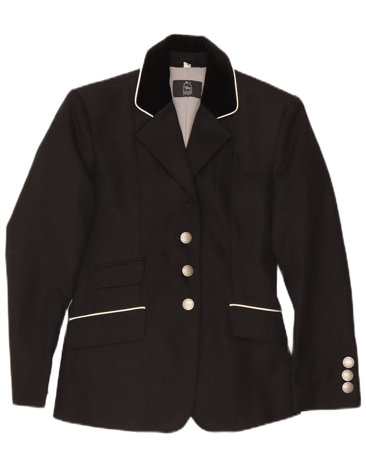 Pfiff Girls 3 Button Blazer Jacket 10-11 Years Black Polyester