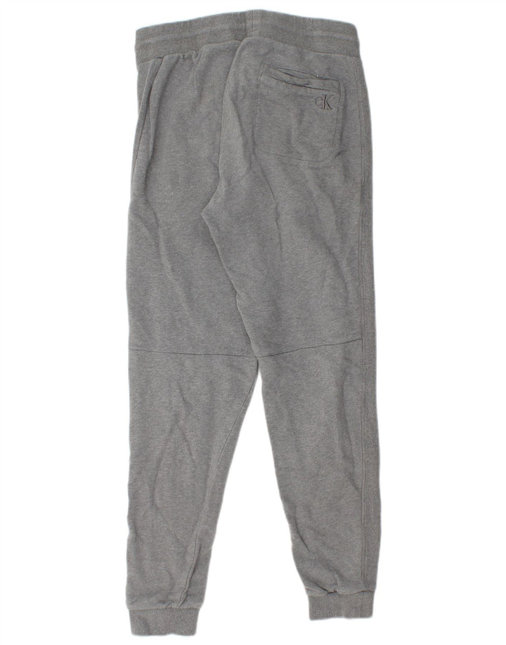 CALVIN KLEIN Mens Tracksuit Trousers Joggers Small  Grey Cotton