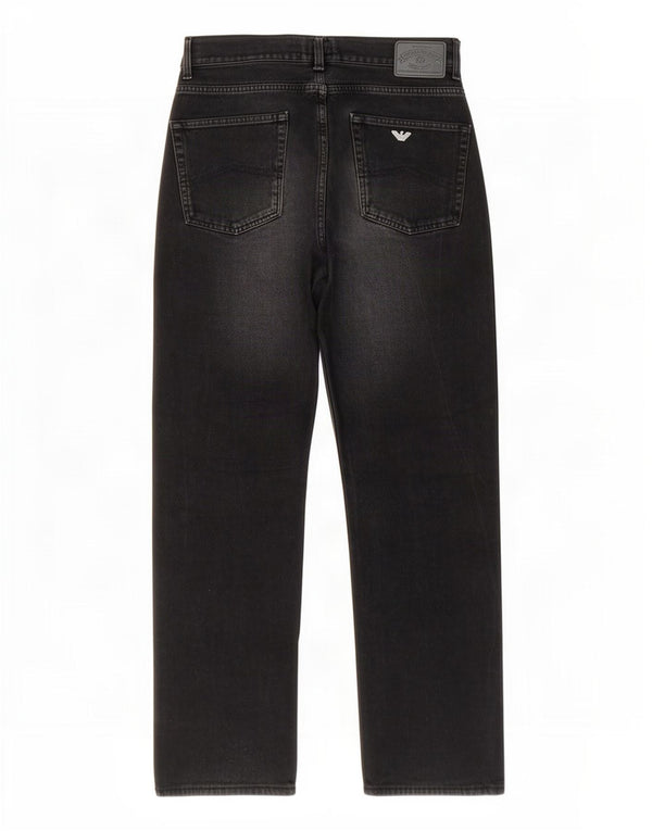 Armani Mens Straight Jeans W32 L33 Black Cotton
