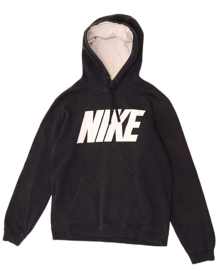Nike Mens Graphic Hoodie Jumper Medium Black Cotton